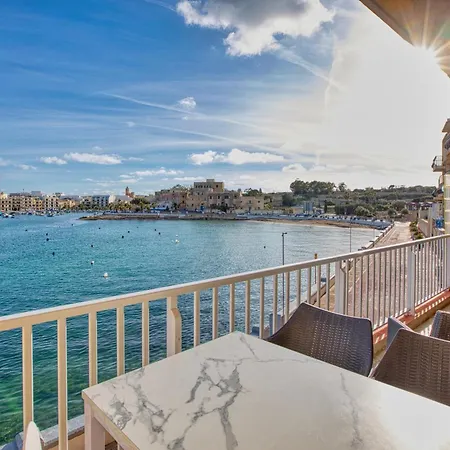 Seafront Balcony For 5, Steps From St George's Bay By 360 Estates * Бирзеббуджа